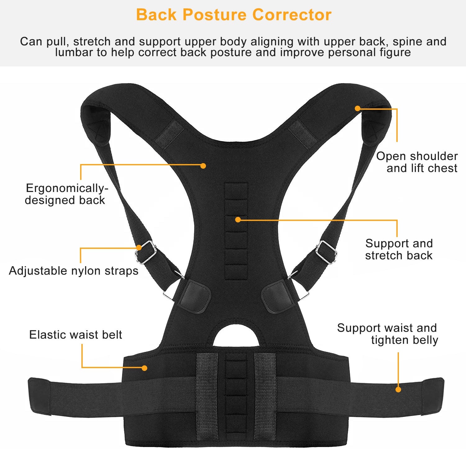 Posture Corrector Belt for Men & Women – Back Support & Pain Relief